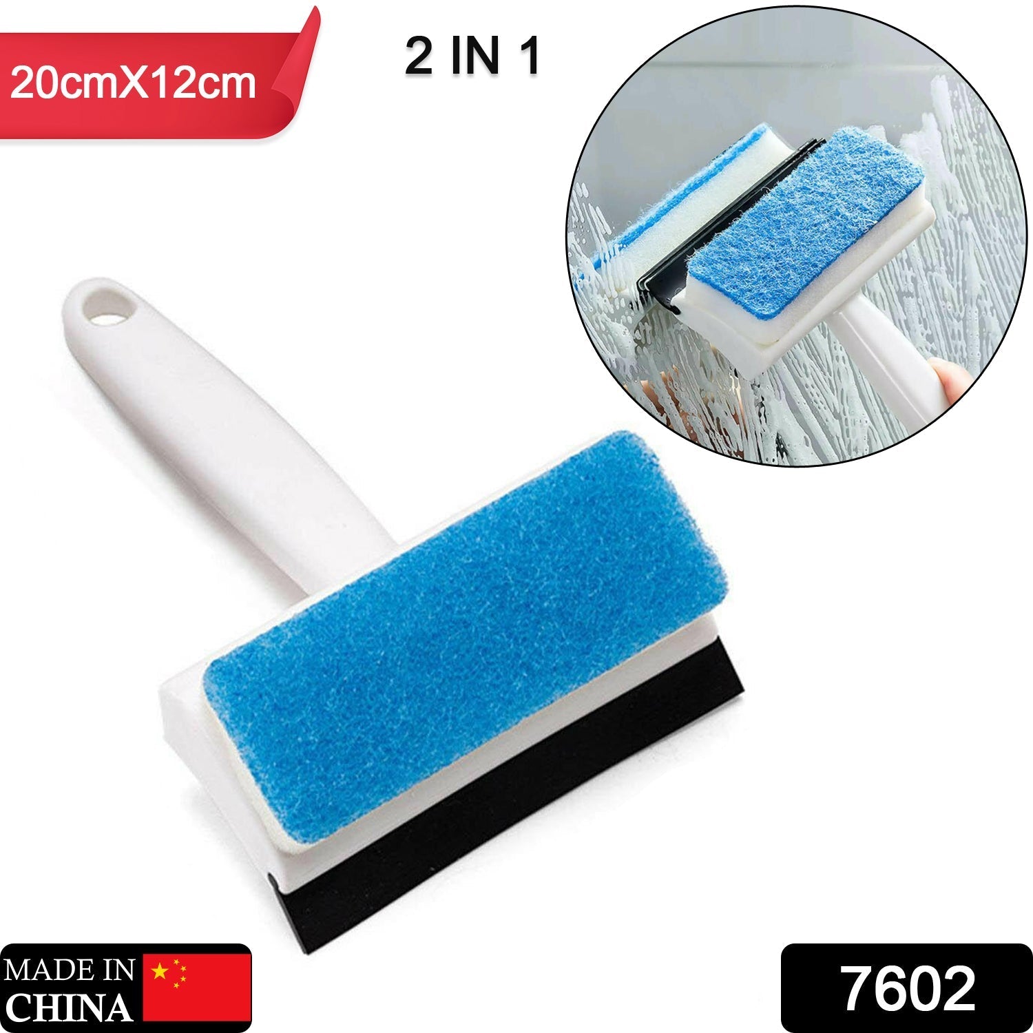 7602 2 in 1 Glass Wiper Cleaning Brush Mirror Grout Tile Cleaner Washing Pot Brush Double-Sided Glass Wipe Bathroom Wiper Window Glass Wiper 7602 2 in 1 Glass Wiper Cleaning Brush Mirror Grout Tile Cleaner Washing Pot Brush Double-Sided Glass Wipe Bathroom Wiper Window Glass Wiper